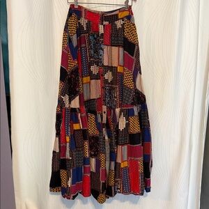 TOV Los Angeles Cotton Patchwork Print Maxi Skirt